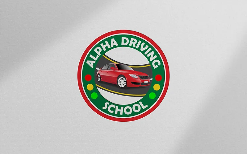 Alpha Driving School MI logo design